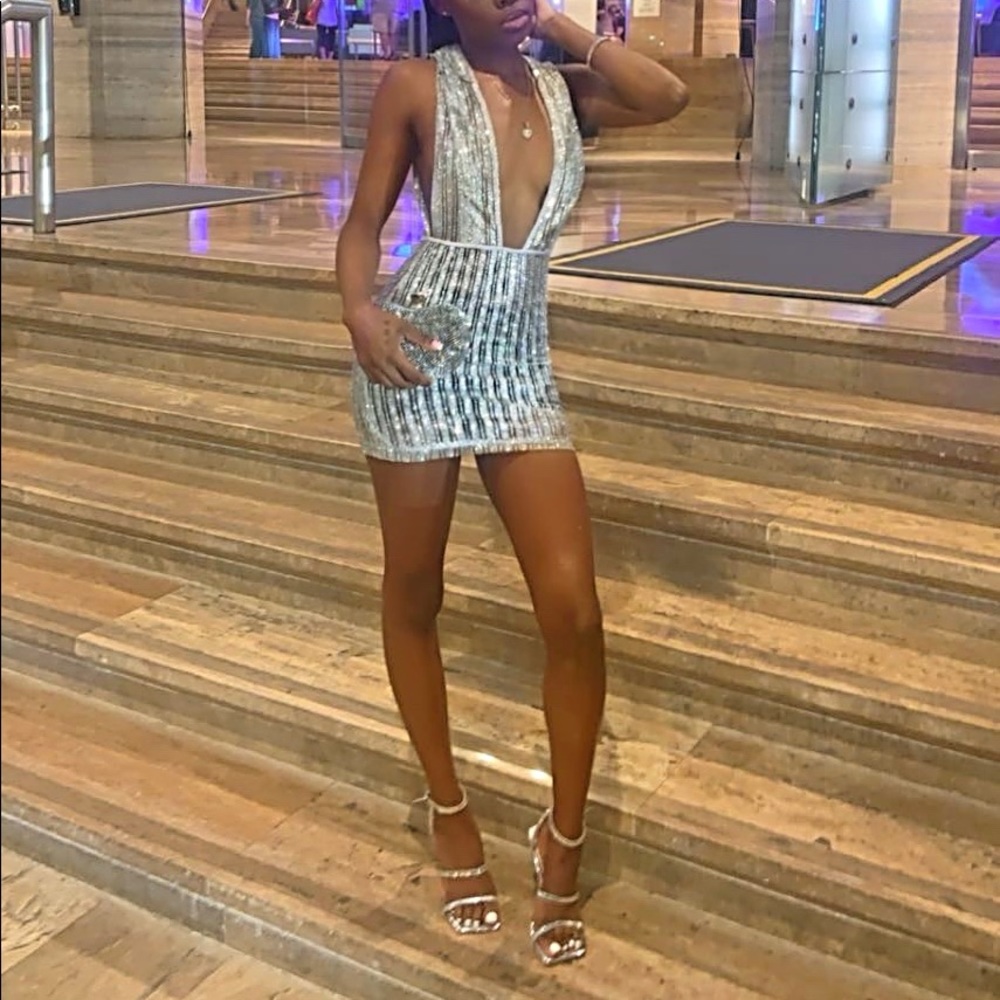 Glitter sheer dress